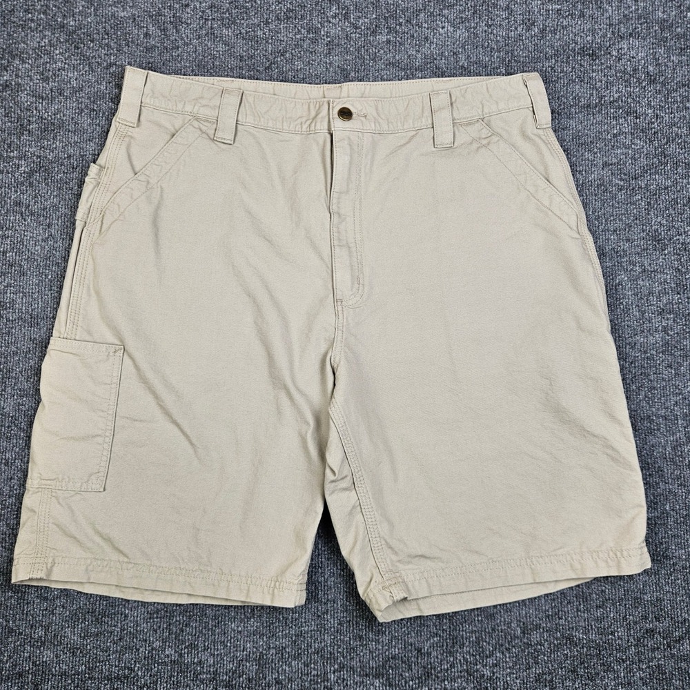 Carhartt Canvas Utility Work Carpenter Shorts Mens 40 (38) Original Fit B147 TAN